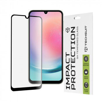 Folie protectie telefon Samsung Galaxy A24 - Techsuit 111D Full Cover / Full Glue Glass - Black