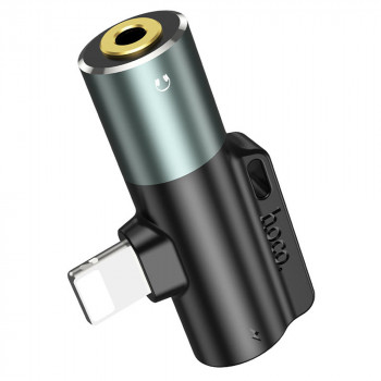 Hoco - Audio Adapter (LS32) - Lightning to Jack 3.5mm, Lightning, 2A - Metal Gray