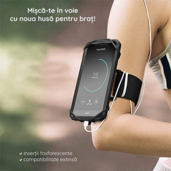 Husa brat alergare universala telefon - Supcase Armband - Negru - Img 4