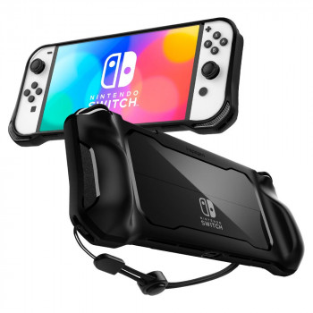 Husa pentru Nintendo Switch OLED - Spigen Rugged Armor - Black - Img 1