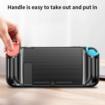 Husa pentru Nintendo Switch - Techsuit Carbon Silicone - Black - Img 4