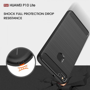 Husa telefon Huawei P10 Lite - Techsuit Carbon Silicone - Black - Img 4