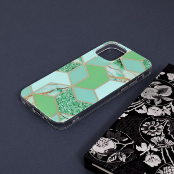 Husa telefon iPhone 12 / 12 Pro - Techsuit Marble Series - Green Hex - Img 4
