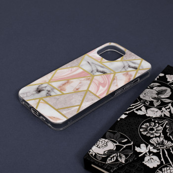 Husa telefon iPhone 13 - Techsuit Marble Series - Pink Hex - Img 4