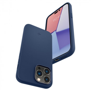 Husa telefon iPhone 14 Pro Max - Spigen Silicone Fit Mag Safe - Navy Blue - Img 2