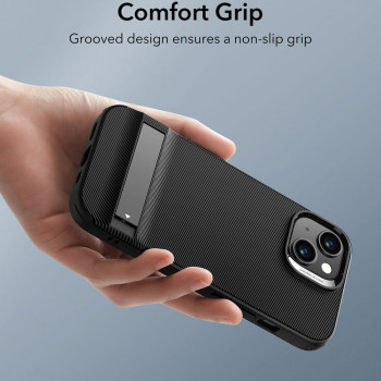 Husa telefon iPhone 15 - ESR Air Shield Boost Kickstand - Translucent Black - Img 2