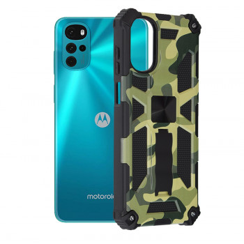 SEAHAI Cover per Motorola Moto G22 / Moto E32 / Moto E32S, [Militare Anti- Caduta] PC + TPU Silicone Morbido Ultra Sottile Custodia, con Supporto Kickstand e Nascosto Schede Slot - Nero