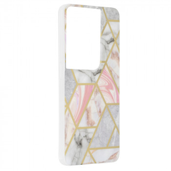 Husa telefon Oppo Reno8 Pro - Techsuit Marble Series - Pink Hex - Img 2