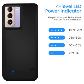 Husa telefon Samsung Galaxy S21 5G cu Baterie de 4800mAh - Techsuit Power Pro - Black - Img 2