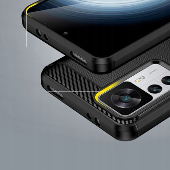 Husa telefon Xiaomi 12T / 12T Pro - Techsuit Carbon Silicone - Black - Img 3