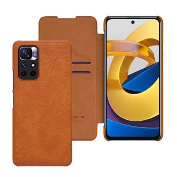 Husa telefon Xiaomi Poco M4 Pro 5G - Nillkin QIN Leather Case - Brown
