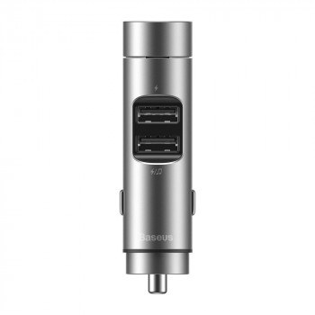 Incarcator Auto cu Modulator FM, 2xUSB 3.1A - Baseus Energy Column (CCNLZ-0S) - Silver - Img 2