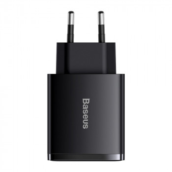 Incarcator Priza USB-C PD30W, 2xUSB-A QC3A - Baseus Compact (CCXJ-E01) - Black - Img 2