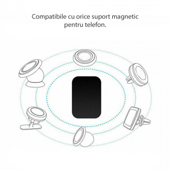 Placute Metalice pentru Telefon (set 2) - Techsuit (MP03) - Black - Img 2
