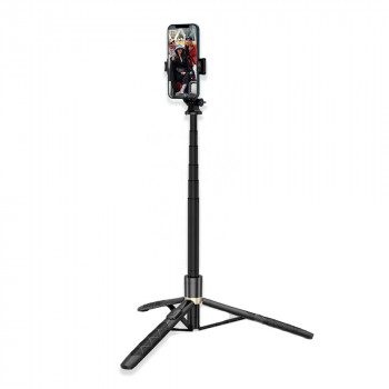 Selfie Stick GoPro si Trepied cu Telecomanda, 156cm - Techsuit (Q16) - Black - Img 3