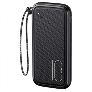 Baterie Externa 10000mAh, 2xUSB, USB-C, Micro-USB - USAMS Lanyard (US-CD150) - Black - Img 1