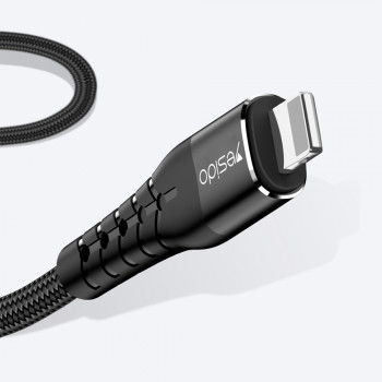 Cablu de Date Type-C la Lightning 18W, 1.2m - Yesido (CA-48) - Black - Img 2