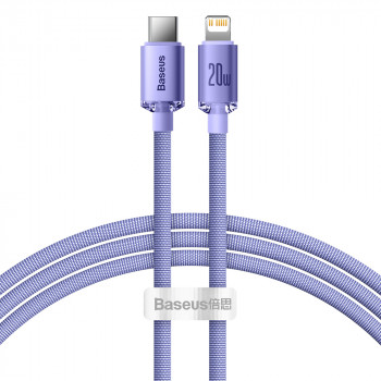 Cablu de Date Type-C la Lightning 20W, 1.2m - Baseus Crystal Shine (CAJY000205) - Purple - Img 1