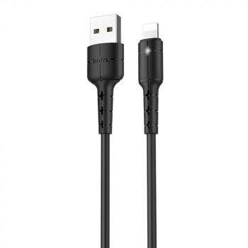Cablu de Date USB-A la Lightning 10W, 2A, 1.2m - Hoco Star (X30) - Black - Img 1