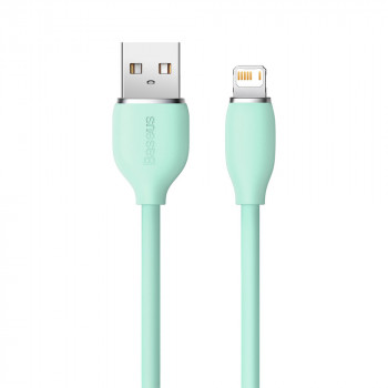 Cablu de Date USB la Lightning 2.4A, 1.2m - Baseus Jelly Liquid Silica Gel (CAGD000006) - Green - Img 2