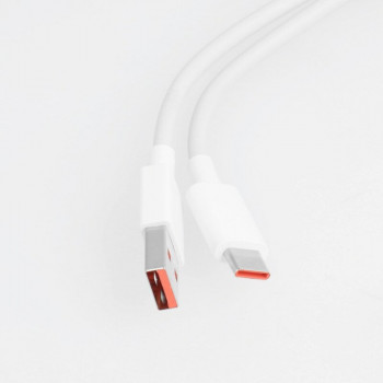 Cablu de Date USB la Type-C 6A, pentru Mi 11 Ultra / Mi11Pro / Mi11T / Mi11T Pro, 1m - Xiaomi - White (Bulk Packing) - Img 2