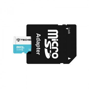 Card de Memorie MicroSDHC 16GB + Adaptor - Techsuit - Black - Img 2