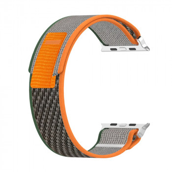 Curea pentru Apple Watch 1/2/3/4/5/6/7/8/SE/SE 2/Ultra (42/44/45/49mm) - Techsuit Watchband (W039) - Green / Orange - Img 2