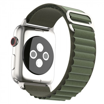 Curea pentruApple Watch 1/2/3/4/5/6/7/8/SE/SE 2 (38/40/41mm) - Techsuit Watchband (W037) - Army Green - Img 2
