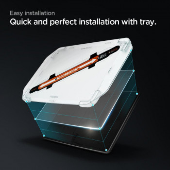 Folie pentru Display Auto Tesla Model Y / 3 - Spigen Glas.tR EZ-FIT- Clear - Img 2