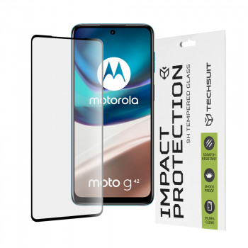 Folie protectie telefon Motorola Moto G42 - Techsuit 111D Full Cover / Full Glue Glass - Black