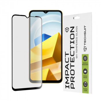 Folie protectie telefon Xiaomi Poco M5 - Techsuit 111D Full Cover / Full Glue Glass - Black