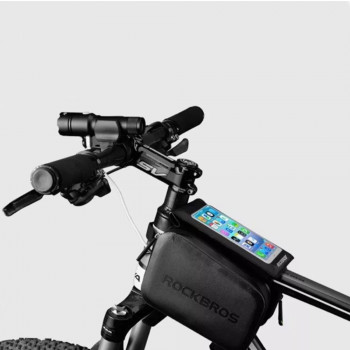 Geanta pentru Bicicleta cu Husa Telefon - RockBros (AS-006BK) - Black - Img 3
