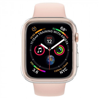 Husa pentru Apple Watch 4 / 5 / 6 / 7 / SE / 8 (44mm / 45mm) - Spigen Liquid Crystal (ACS04196) - Crystal Clear - Img 3