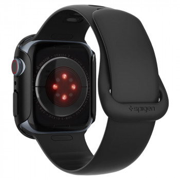 Husa pentru Apple Watch 7 / 8 (45mm) - Spigen Thin Fit - Black - Img 2