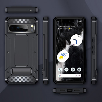 Husa telefon Google Pixel 8 Pro - Techsuit Hybrid Armor Kickstand - Black - Img 2