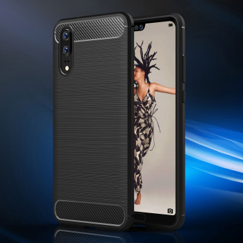 Husa telefon Huawei P20 - Techsuit Carbon Silicone - Black - Img 2