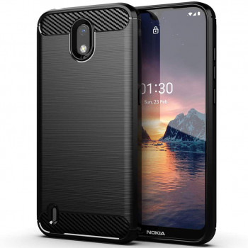 Husa telefon Nokia 1.3 - Techsuit Carbon Silicone - Black - Img 1
