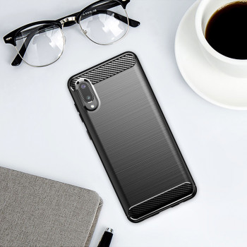 Husa telefon Samsung Galaxy A02 / M02 - Techsuit Carbon Silicone - Black - Img 4