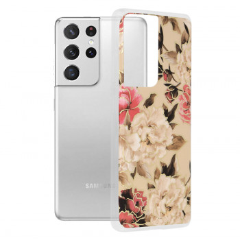 Husa telefon Samsung Galaxy S21 Ultra 5G - Techsuit Marble Series - Mary Berry Nude