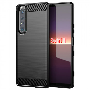 Husa telefon Sony Xperia 1 III - Techsuit Carbon Silicone - Black