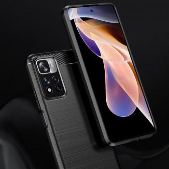 Husa telefon Xiaomi Redmi Note 11 Pro+ 5G - Techsuit Carbon Silicone - Black - Img 2