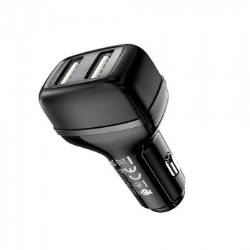 Incarcator Auto 2xUSB, 12W, 2.4A - Hoco (Z36 Leader) - Black - Img 1