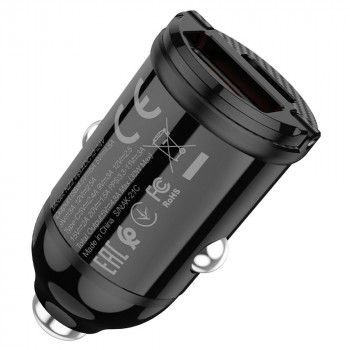 Incarcator Auto USB-A, USB Type-C, QC 3.0,PD 30W, 4.8A - Hoco (NZ2 Link) - Black - Img 2