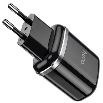 Incarcator Priza 2xUSB-A, Q.C 3.0, 12W, 2.4A - Hoco Aspiring (N4) - Black - Img 1