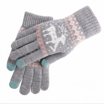 Manusi Touchscreen - Techsuit Raindeer Woolen (ST0002) - Gray - Img 2