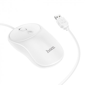 Mouse cu Fir, Conexiune prin USB, 1000 / 1600 DPI - Hoco Esteem (GM13) - White - Img 2