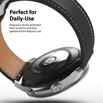 Rama pentru Samsung Galaxy Watch 3 45mm - Ringke Bezel Styling - Stainless Silver / White - Img 3