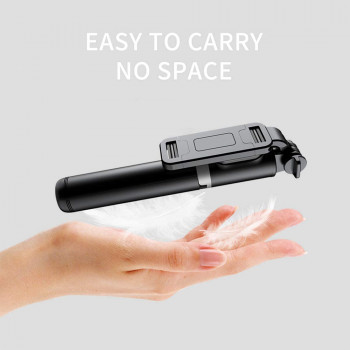 Selfie Stick Bluetooth - Techsuit Remote and Tripod Mount (Q01) - Black - Img 3