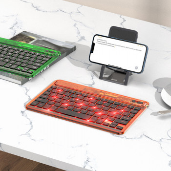 Tastatura Wireless Bluetooth, 500mAh - Hoco Transparent Discovery Edition (S55) - Dark Night Black - Img 4