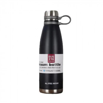 Termos pentru Ceai cu Infuzor din Otel Inoxidabil, 1100ml - Techsuit (THM3) - Black - Img 1